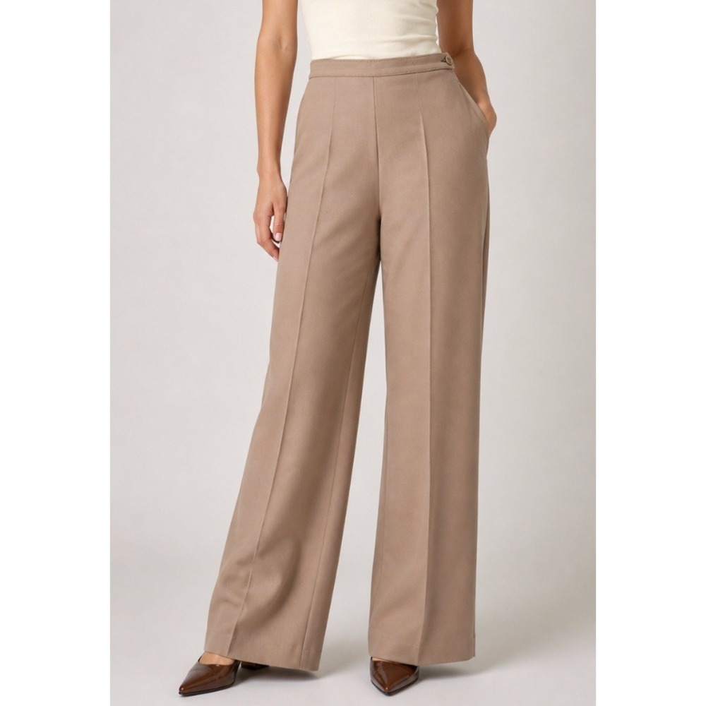 Vntg Levi Strauss & Co Womens High Waisted Straight Leg Trousers Taupe 10 70's